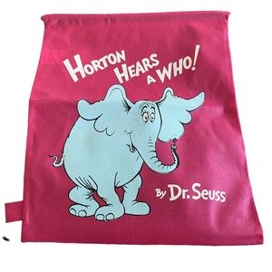 Dr. Seuss Nonwoven Pink Drawstring Bag HORTON HEARS A WHO
